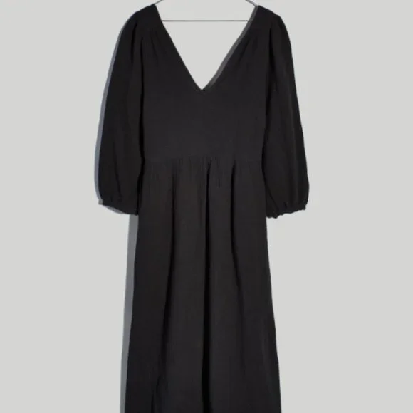 Madewell | Lightspun V-Neck Midi Dress - Picture 4 of 7